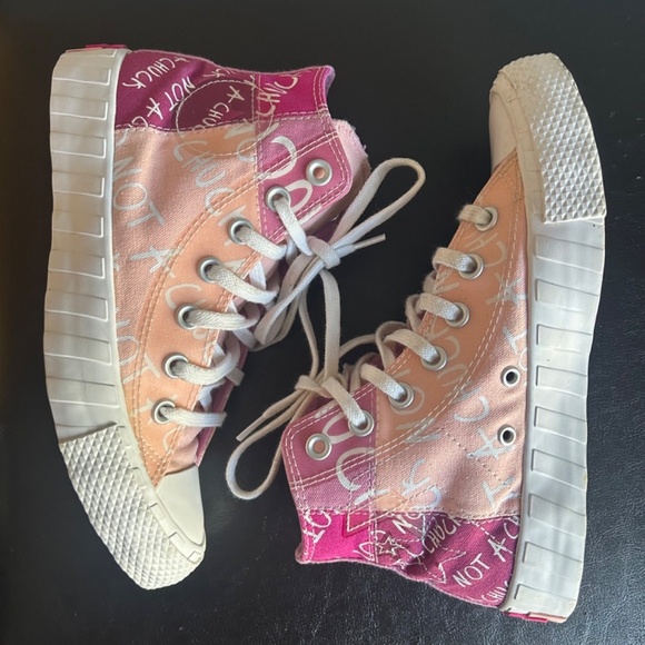 Converse ‘Not a Chuck’ Pink Two Tone High Top Sneakers - Picture 4 of 13